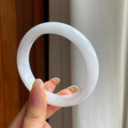 糯冰淡底色翡翠平安镯（58mm)（yc409907）