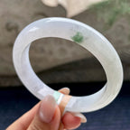 细糯种乌鸡飘花正圈平安镯57圈         天然缅甸A货翡翠（yc405543）
