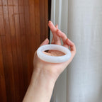 糯冰种白月光翡翠平安镯（55.6mm)（yc323654）