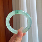 冰种飘花翡翠圆条手镯（53mm）（yc274440）