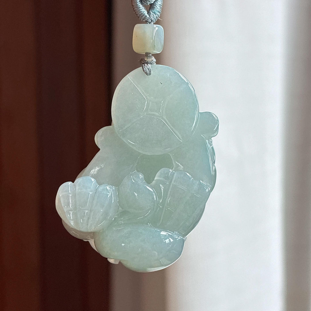 细糯种淡底色貔貅 天然缅甸A货翡翠（yc453150）