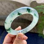 糯冰种飘花圆条手镯（58.3mm）（yc249470）