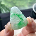 糯冰种飘绿花莲花牌挂件 天然缅甸A货翡翠（yc477755）