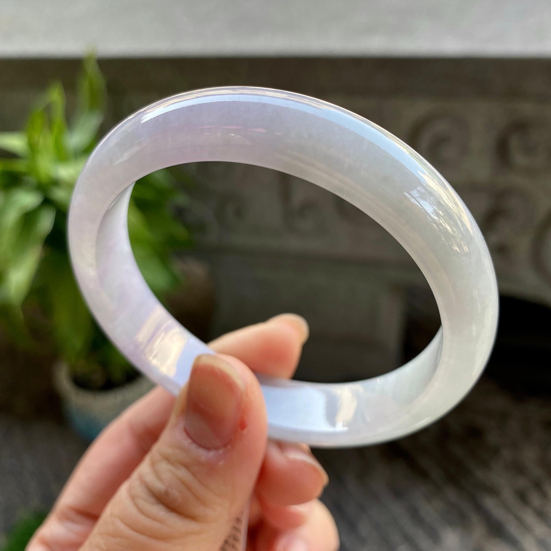 糯种淡紫罗兰平安镯（57mm）（yc311019）
