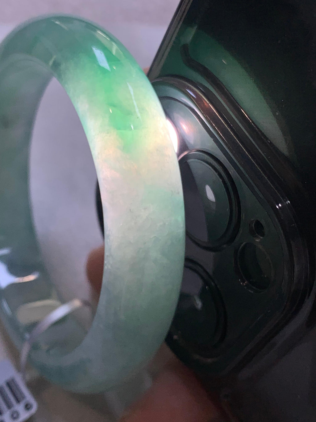 糯冰种晴底飘绿平安镯（53mm）（yc304780）