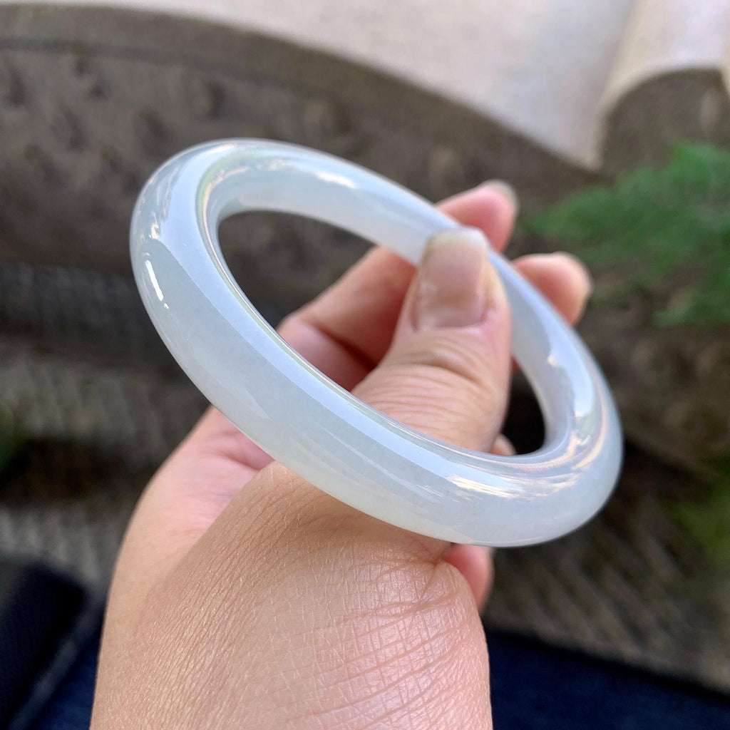 糯冰种无色圆条手镯（52.2mm）（yc305702）