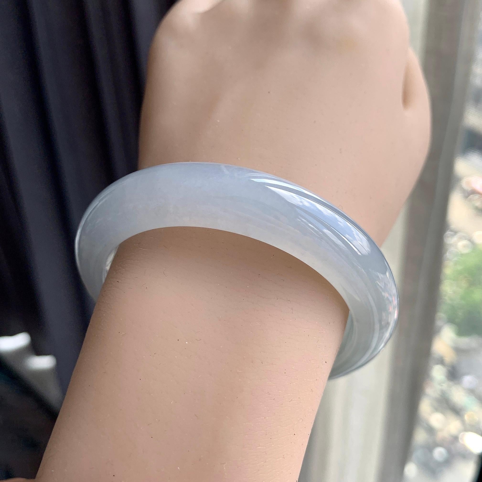 糯冰种淡晴底平安镯（55.2mm）（yc225081）