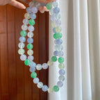 冰种玛卡龙翡翠珠串项链（yc266482）