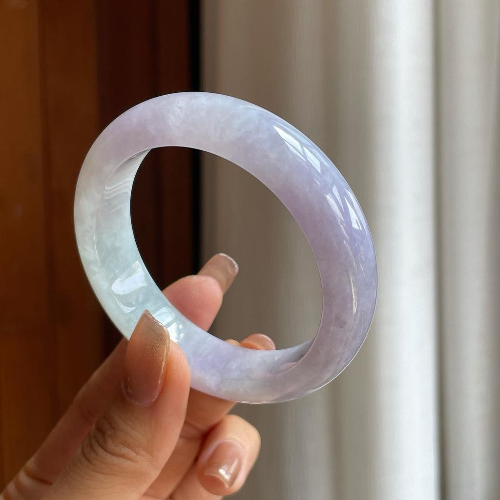 糯冰紫罗兰翡翠平安镯（54.5mm）（yc373911）
