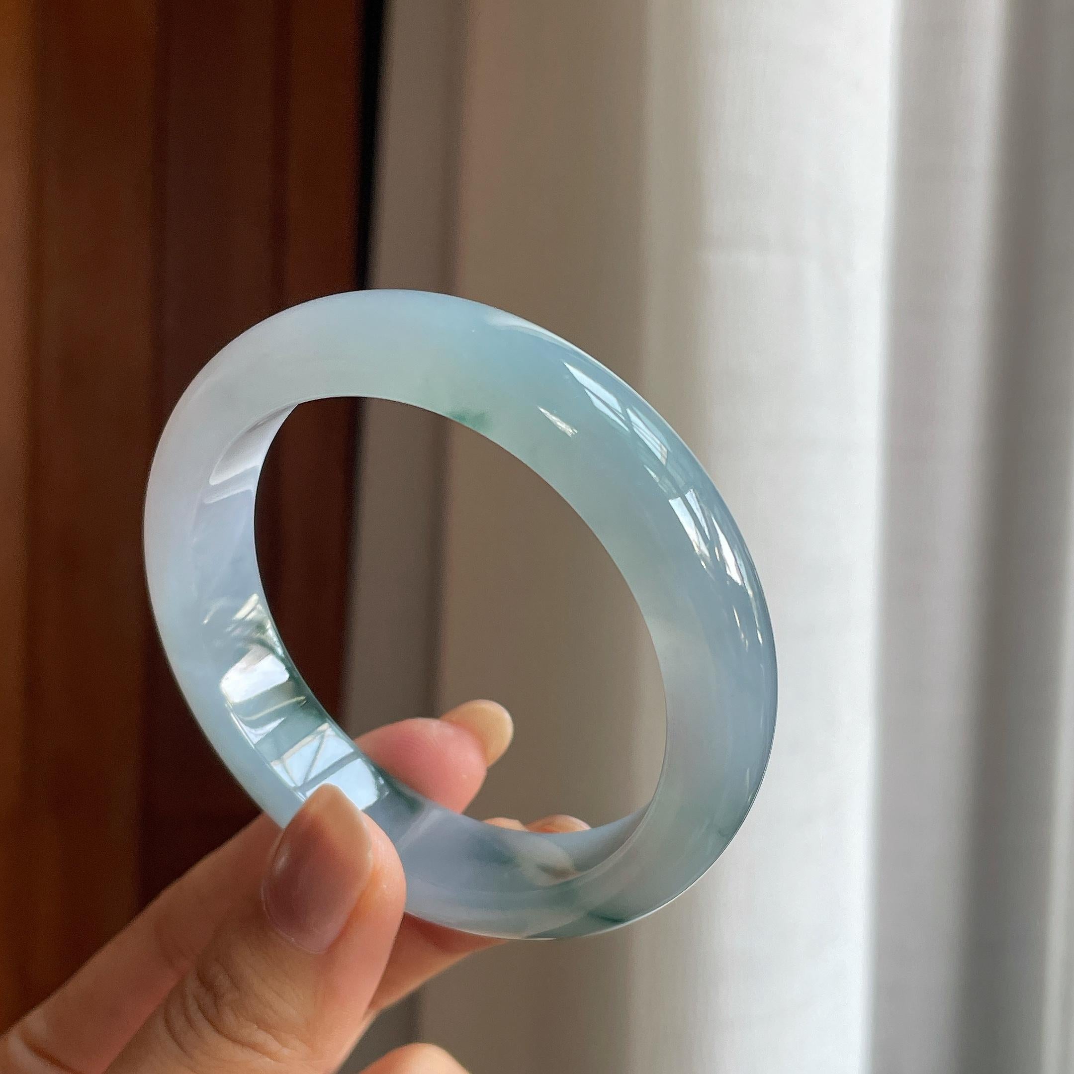 糯冰飘花翡翠平安镯（56.5mm）（yc415366）