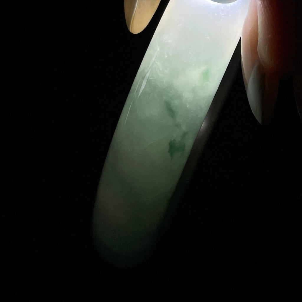 冰种飘花翡翠平安镯（55.6mm)（yc419714）