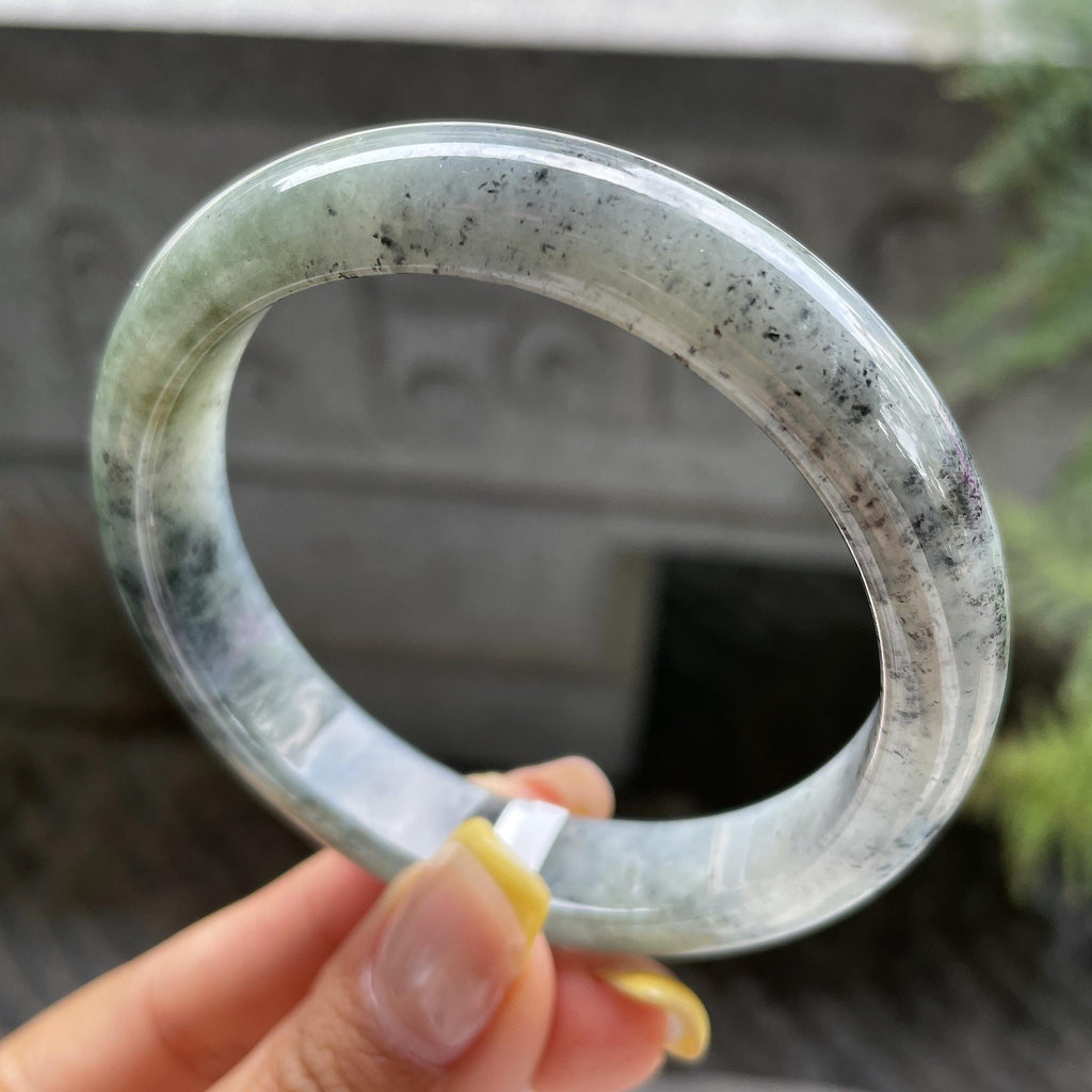 细糯种乌鸡正圈平安镯57圈      天然缅甸A货翡翠（yc387395）