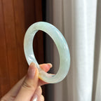 Vòng tay ngọc phỉ thúy màu vàng băng tuyết viền tròn bình an 56, Ngọc phỉ thúy tự nhiên loại A Myanmar (yc450849)