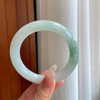 糯冰飘花翡翠圆条手镯（58.3mm）（yc272836）