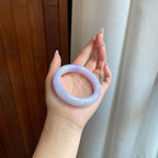 细糯冰紫罗兰翡翠平安镯（54.8mm）（yc272881）