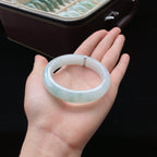 细糯种飘花正圈翡翠手镯（55mm）（yc018713）
