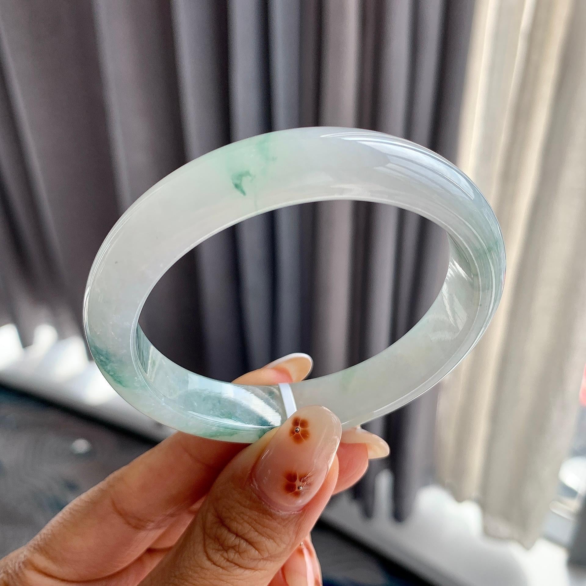 细糯种飘花贵妃手镯（56.4mm）（yc250447）