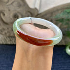 细糯种红翡飘花圆条手镯（57mm）（yc248095）