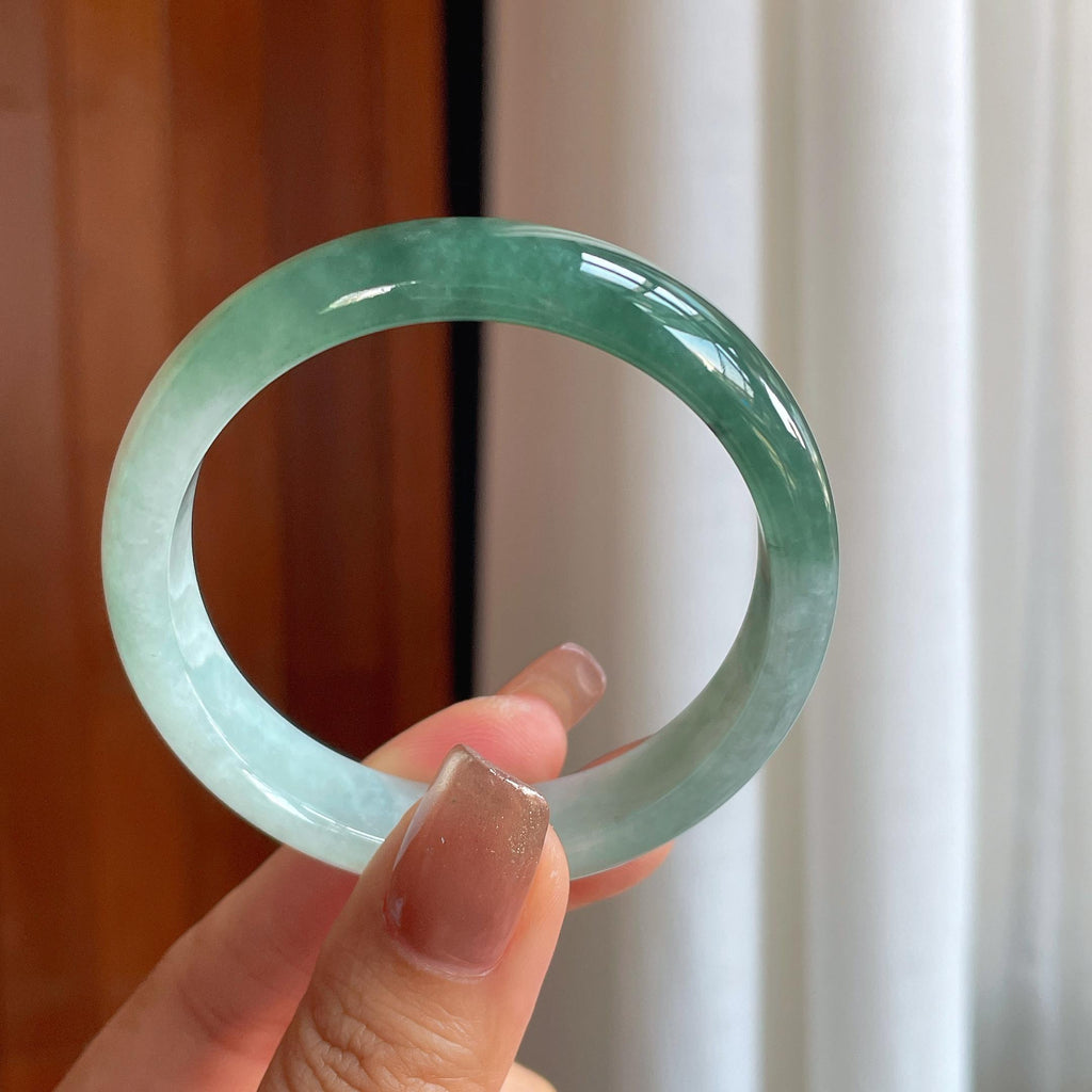 糯冰半山半水翡翠平安镯（51mm）（yc366990）
