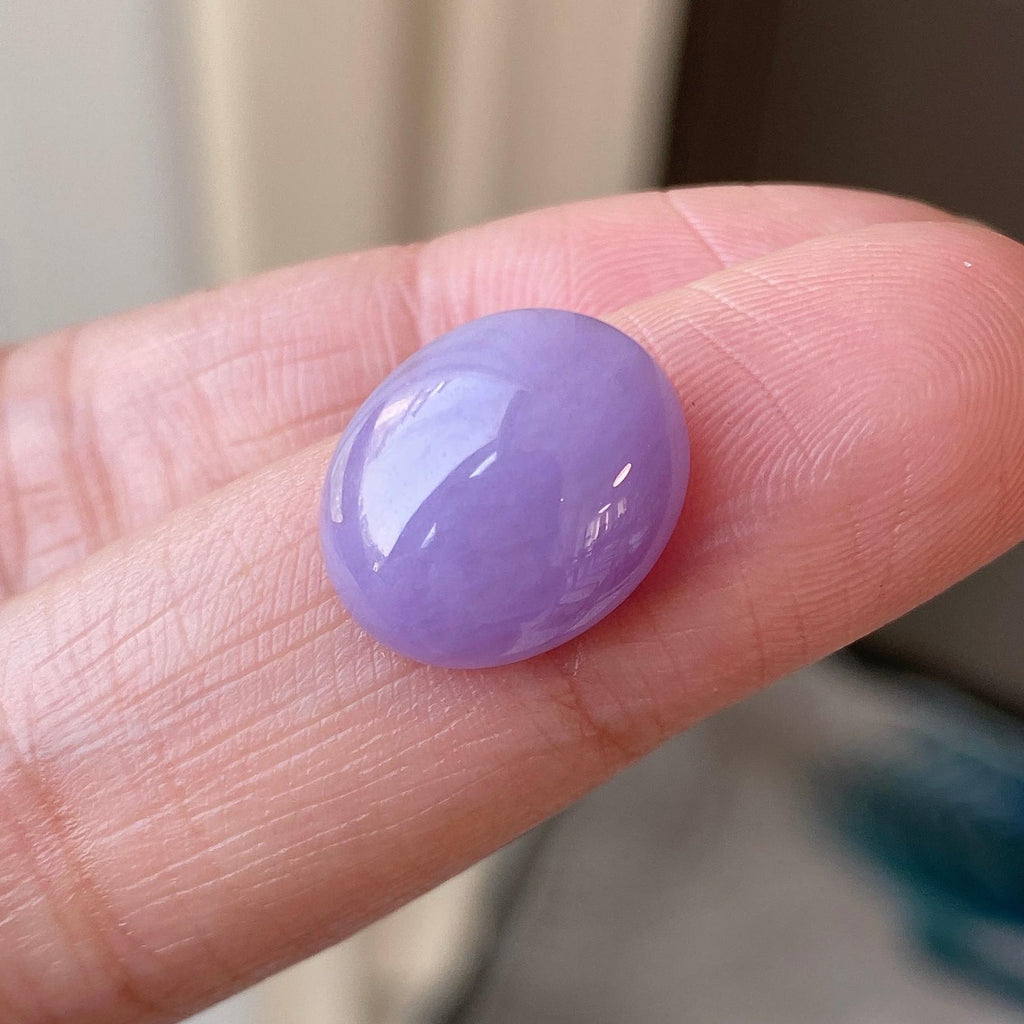 可镶嵌戒指/吊坠 细糯种紫罗兰蛋面裸石 天然缅甸A货翡翠（yc325563）