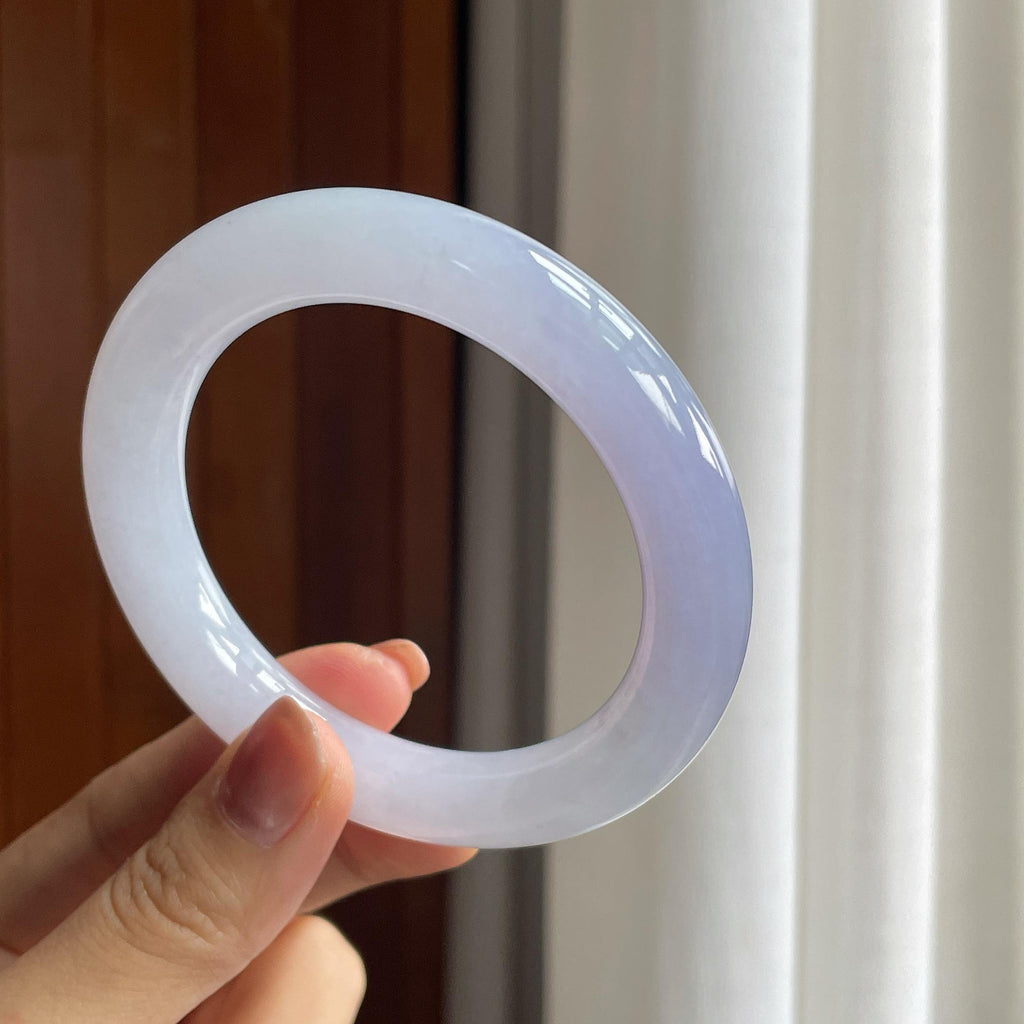 细糯冰紫罗兰翡翠圆条手镯（58mm）（yc286488）