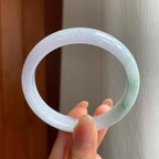 糯冰淡春底翡翠平安镯（58mm)（yc347290）