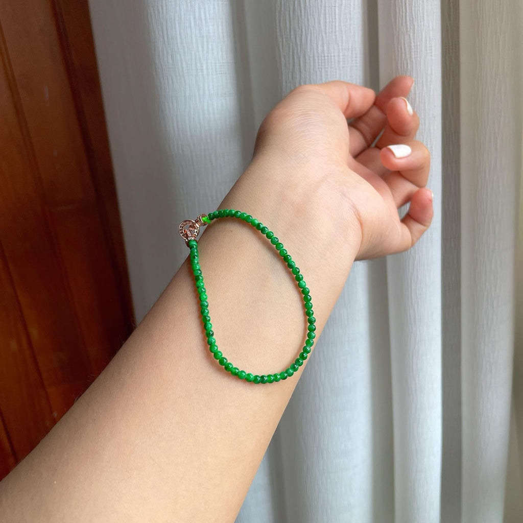 糯种满绿小米珠珠串手链（yc247645）