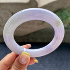 胖圆条    细糯种淡紫罗兰圆条手镯54.2圈         天然缅甸A货翡翠（yc376052）
