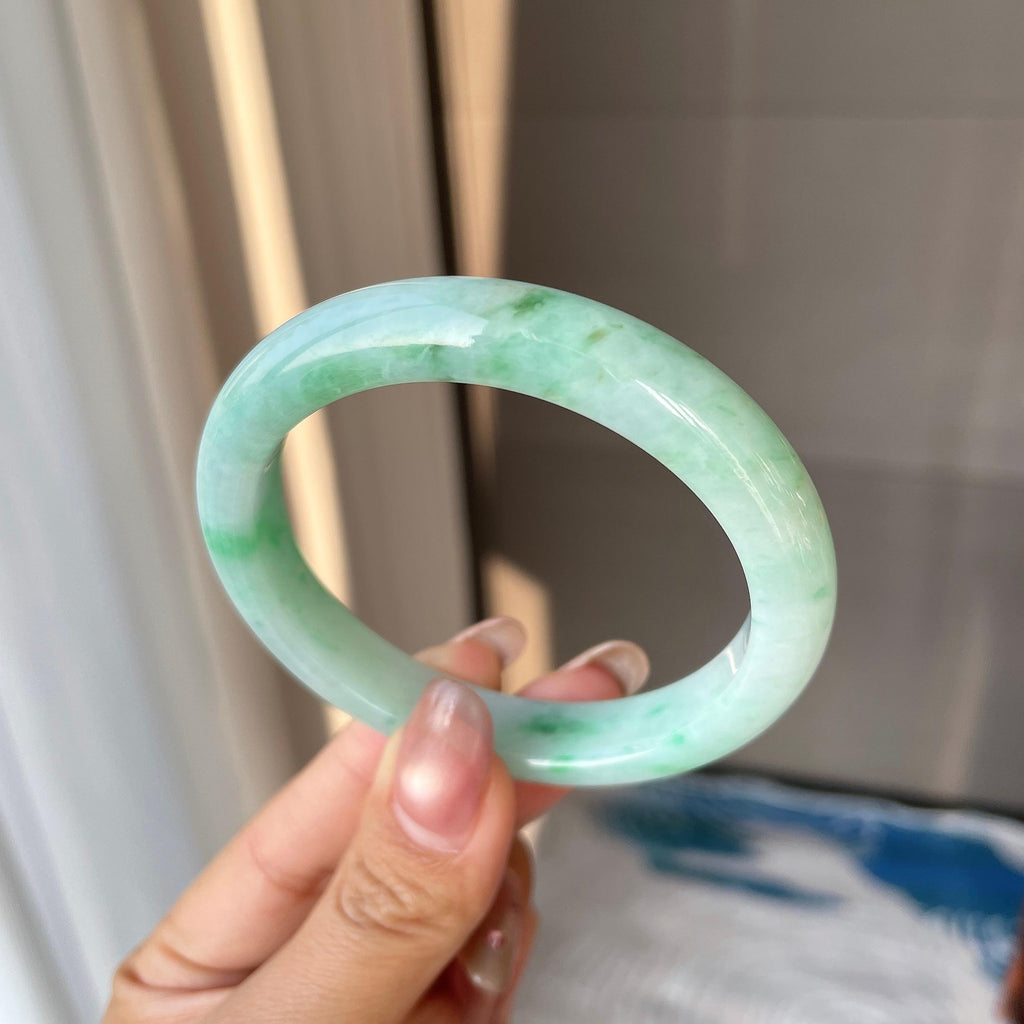 细糯种飘绿平安镯（55.4mm）（yc304264）