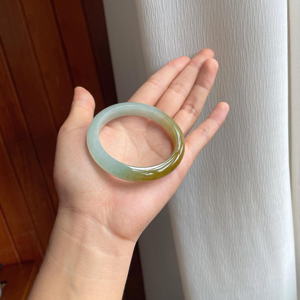 糯冰黄翡翡翠手镯（53.5mm）（yc254046）