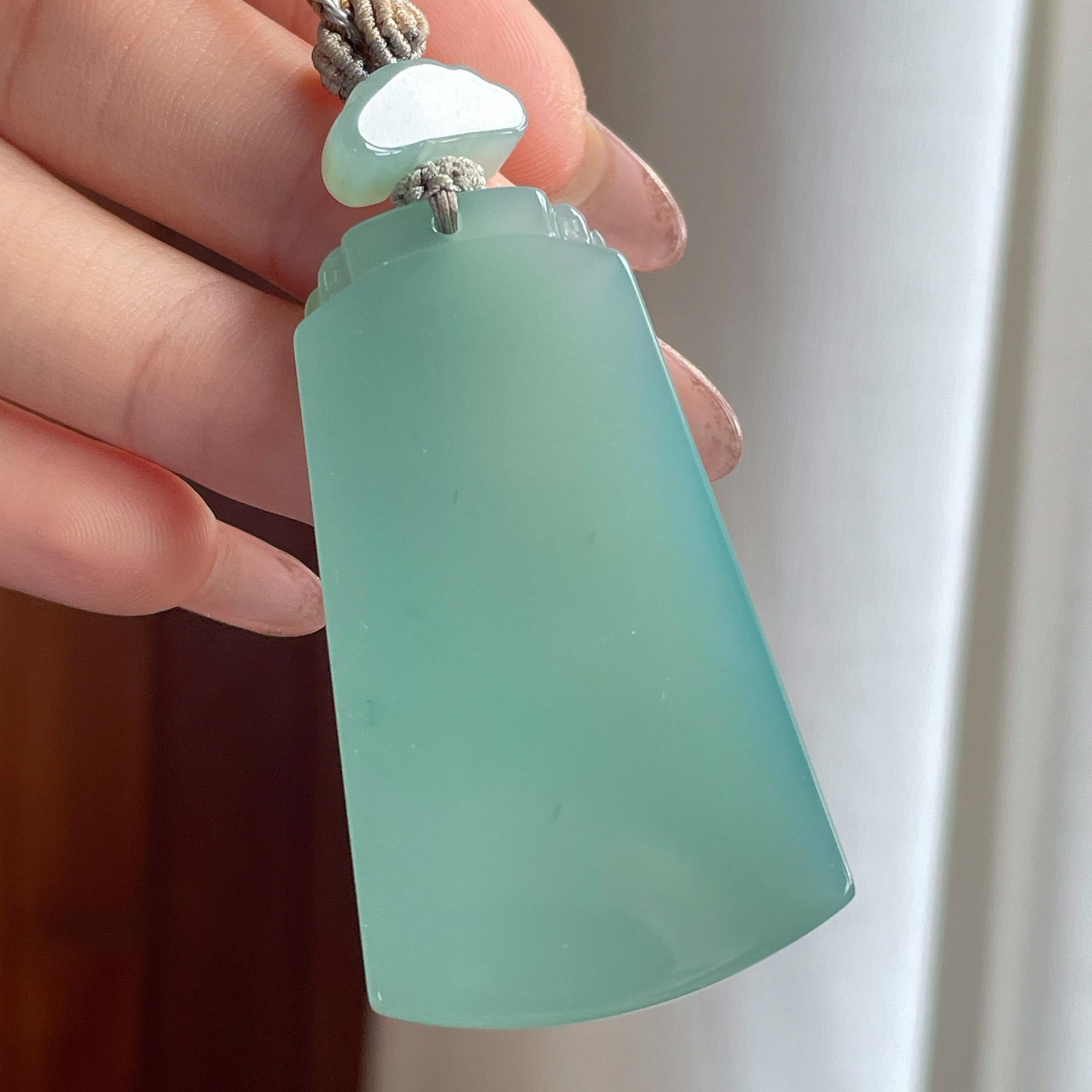 冰种带色底翡翠无事牌（yc361765）