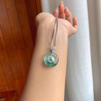 18k金镶冰种飘花翡翠平安扣（yc239690）