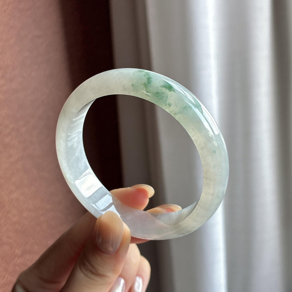 糯冰种飘花正圈平安镯 56圈（yc787772）