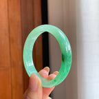 冰种满绿翡翠贵妃镯（56mm)（yc374040）