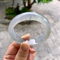 糯冰种飘花宽版轮胎手镯（57.2mm）（yc233907）