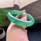 糯冰种湖水绿平安镯（52.2mm）（yc195917）
