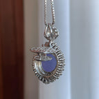 18k金钻镶糯冰紫罗兰翡翠蛋面（yc270317）