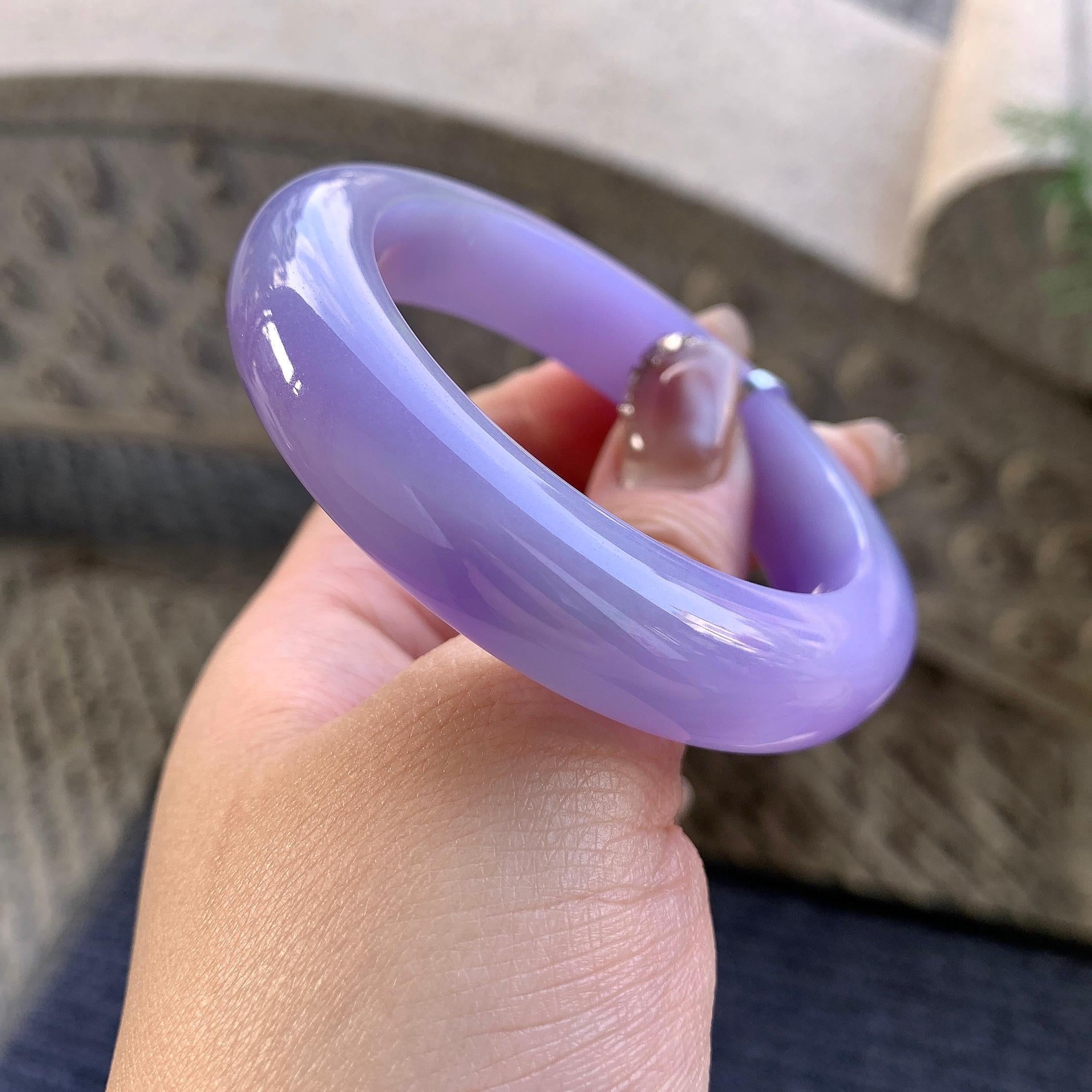 糯冰种紫罗兰平安镯（52.2mm）（yc292657）