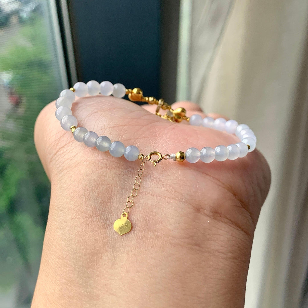 糯冰种淡紫罗兰手链（yc230955）