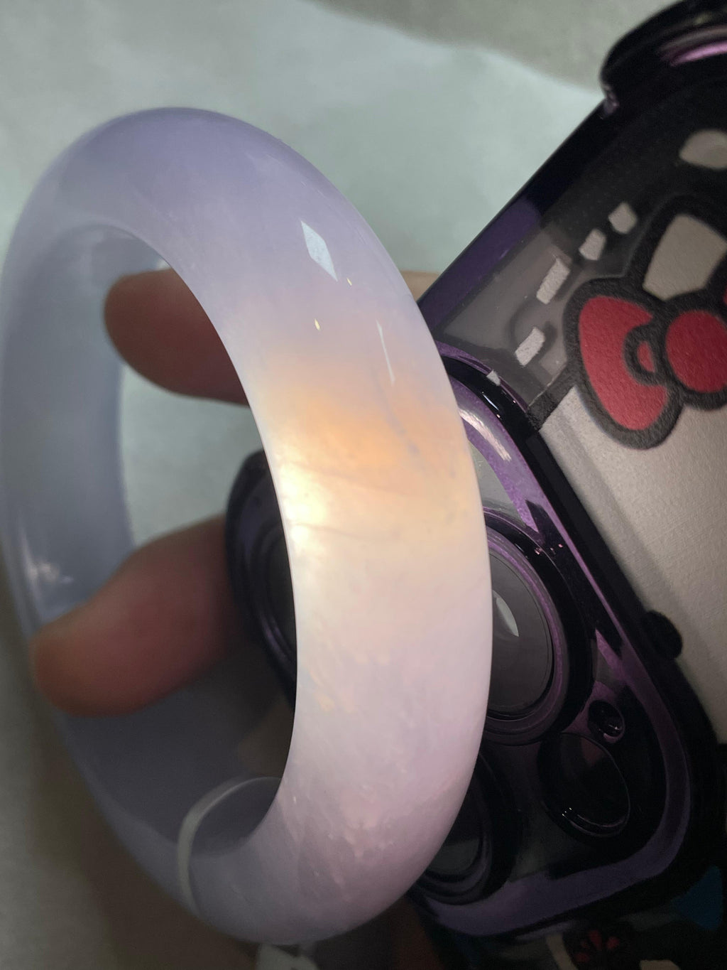 糯冰种紫罗兰平安镯（53.4mm）（yc261146）