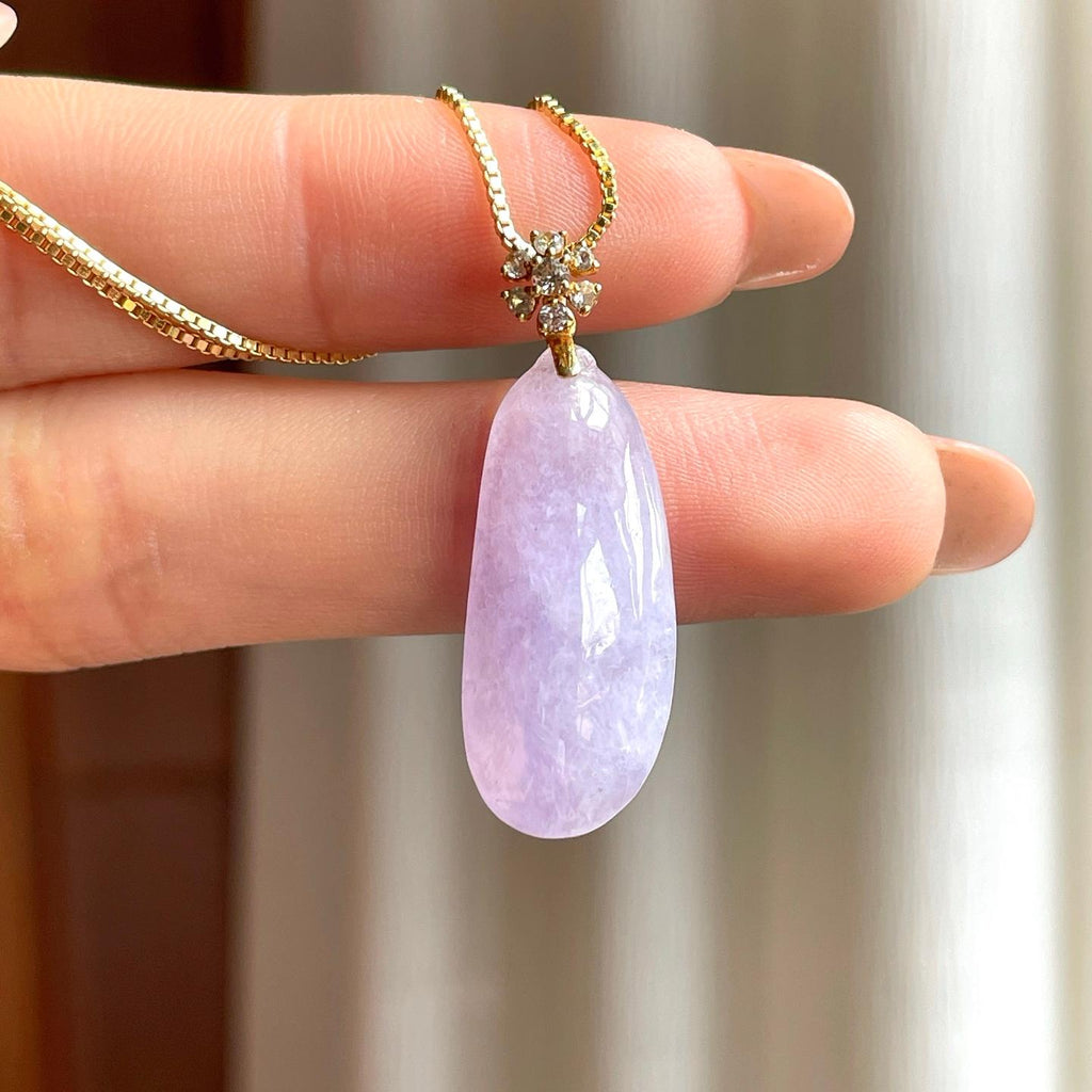 18k金扣头糯冰紫罗兰翡翠福瓜（yc356384）