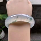 冰种飘花宽版轮胎手镯（58mm）（yc253072）