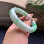 细糯种翠绿正圈平安镯  55圈口  天然缅甸A货翡翠（yc405528）