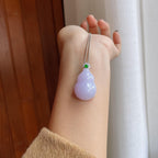 18k金钻镶糯冰紫罗兰翡翠葫芦（yc288133）