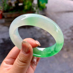 冰种飘花宽版轮胎手镯（57.7mm）（yc297923）
