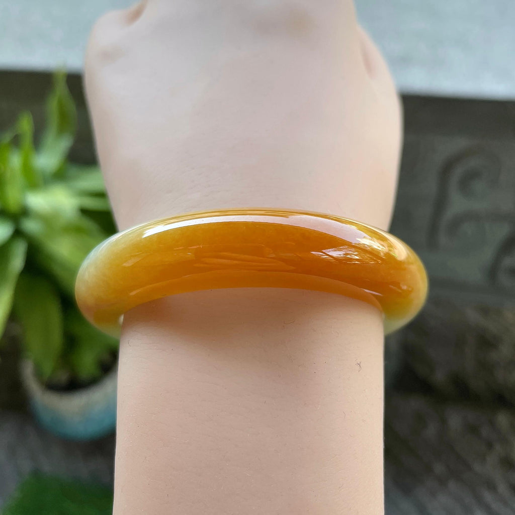 细糯种黄翡平安镯（51mm）（yc310092）