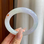 冰种椿彩翡翠圆条手镯（55.7mm）（yc278187）