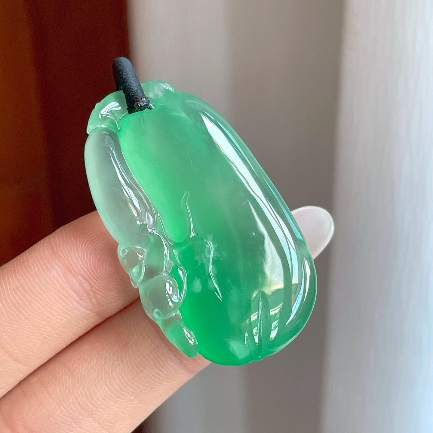 冰种阳绿满绿翡翠福瓜（yc258416）