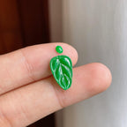 裸石糯种满绿翡翠叶子（yc249145）