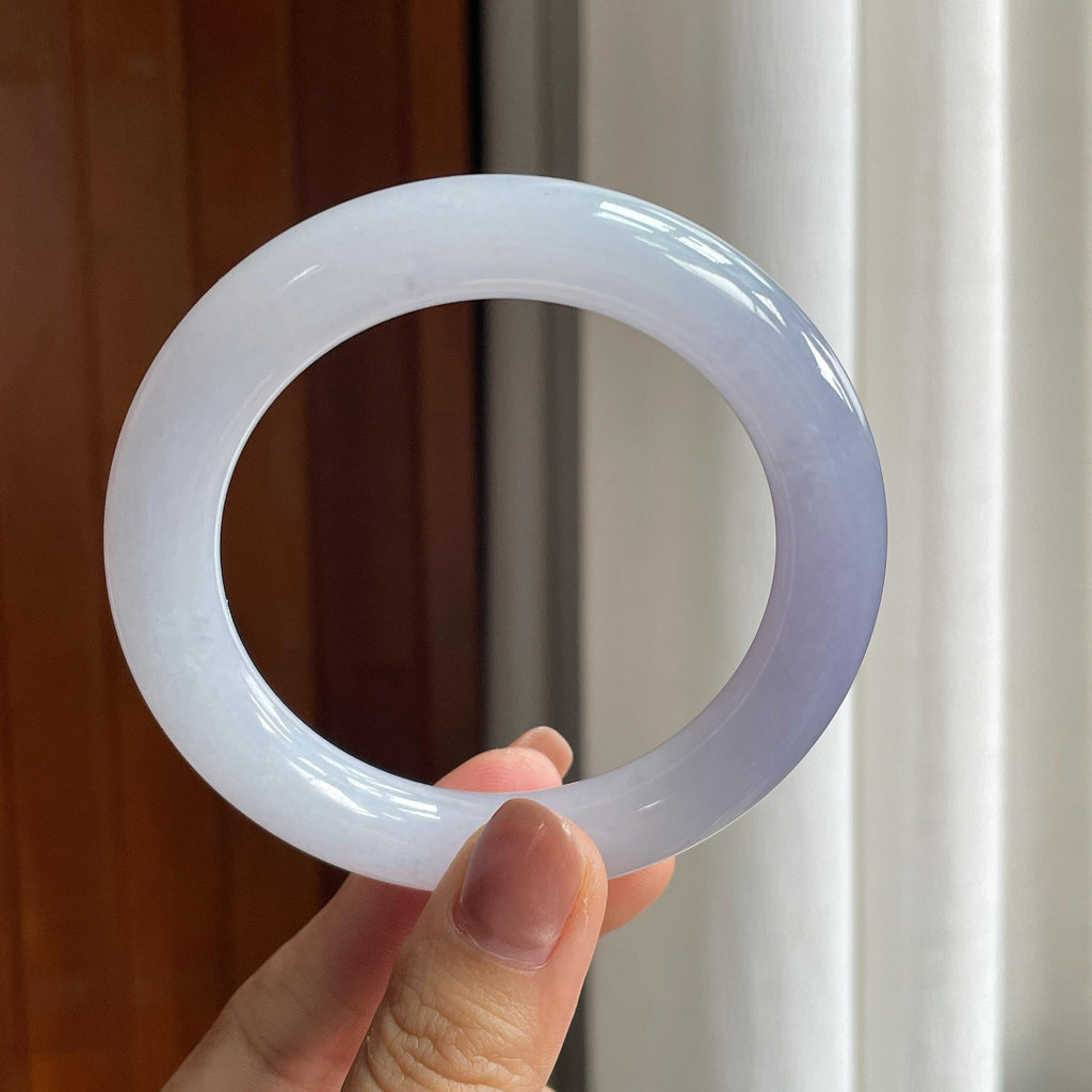 细糯冰紫罗兰翡翠圆条手镯（58mm）（yc286488）